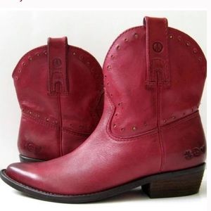 Lucky Chantel X Western Bootie Red Leather Limited Edition, size 8 1/2